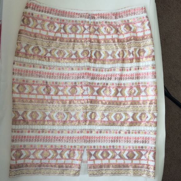 Mark Zunino cream sequined skirt - Picture 3 of 5